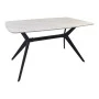 Table Ezali pakoworld sintered stone white matte marble look with black metal leg 140x80x75cm