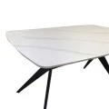 Table Ezali pakoworld sintered stone white matte marble look with black metal leg 140x80x75cm