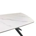 Table Ezali pakoworld sintered stone white matte marble look with black metal leg 140x80x75cm