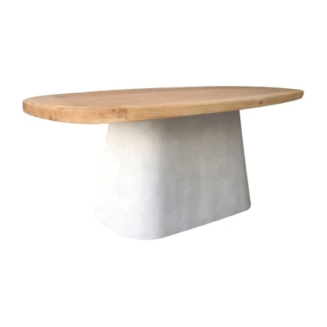 Dining table Fessen pakoworld fir-mdf white-natural color 180x90x78cm