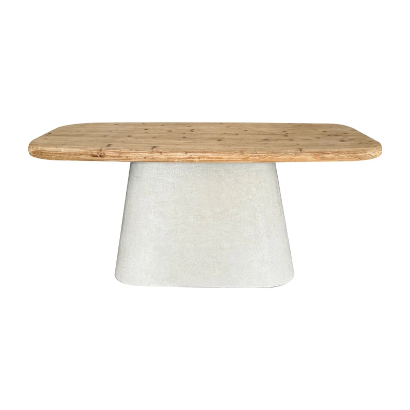 Dining table Herona pakoworld fir-mdf white-natural color 180x90x78cm