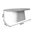 Dining table Herona pakoworld fir-mdf white-natural color 180x90x78cm