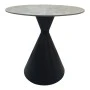 Table Flenada pakoworld sintered stone in grey marble look with black metal base D80x76cm