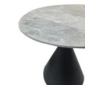 Table Flenada pakoworld sintered stone in grey marble look with black metal base D80x76cm