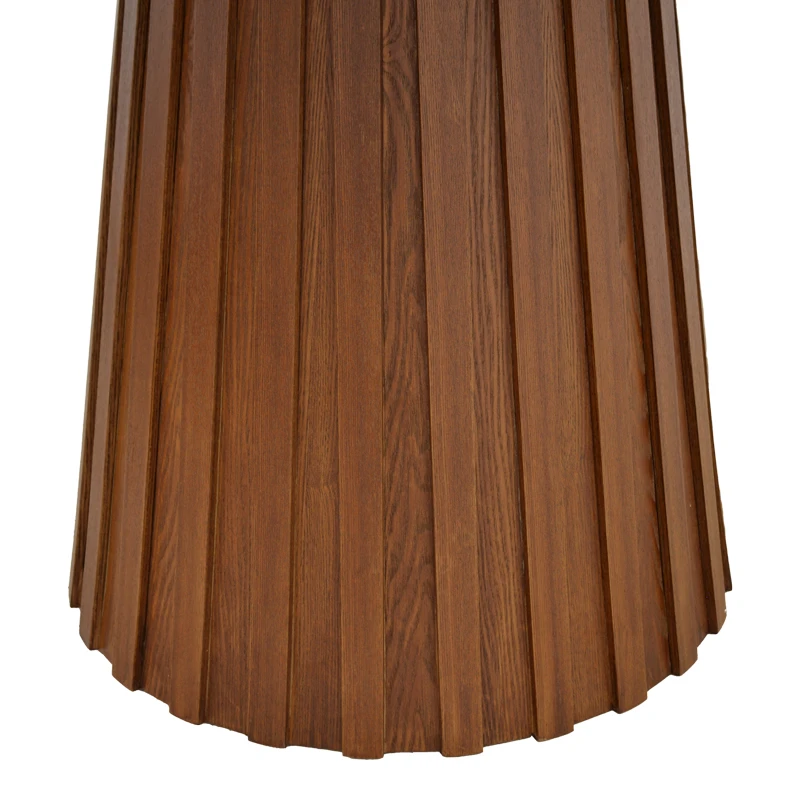 Dining table Franzel pakoworld sintered stone in travertine look-mdf walnut D120x75cm