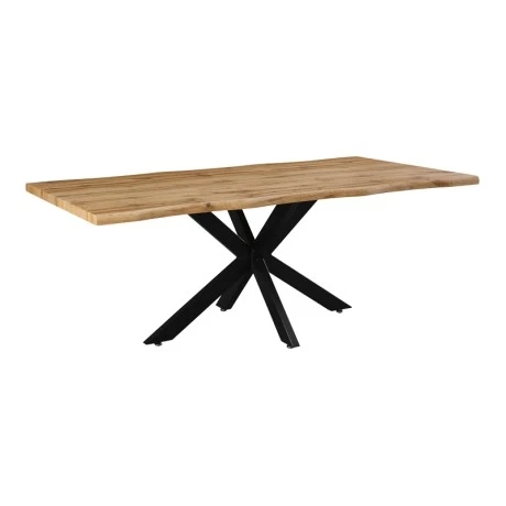 Gilman pakoworld mdf table in sonoma shade and black metal leg 200x100x75cm