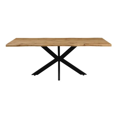Gilman pakoworld mdf table in sonoma shade and black metal leg 200x100x75cm