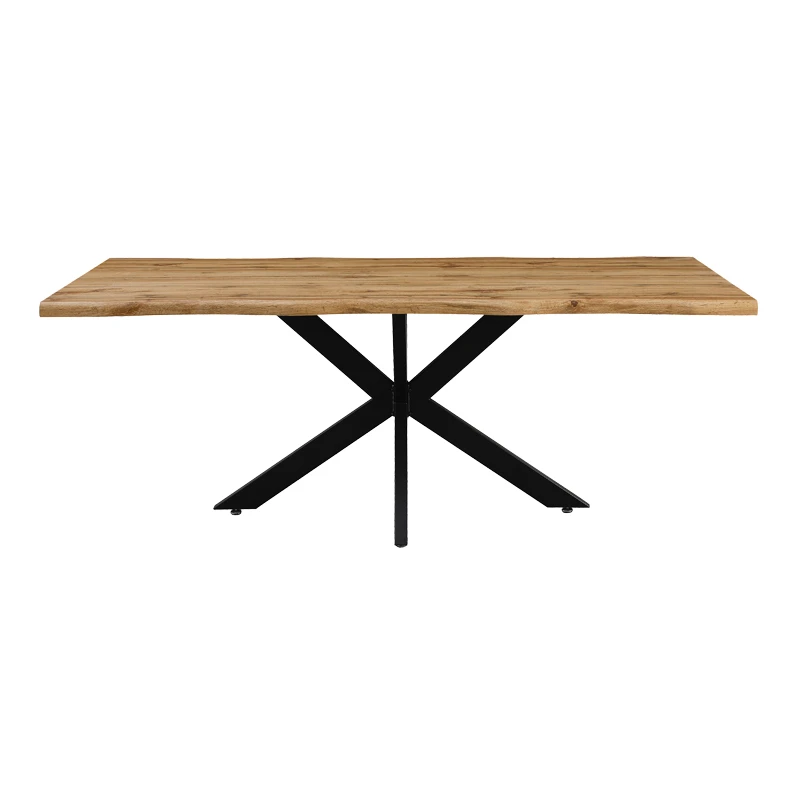 Gilman pakoworld mdf table in sonoma shade and black metal leg 200x100x75cm