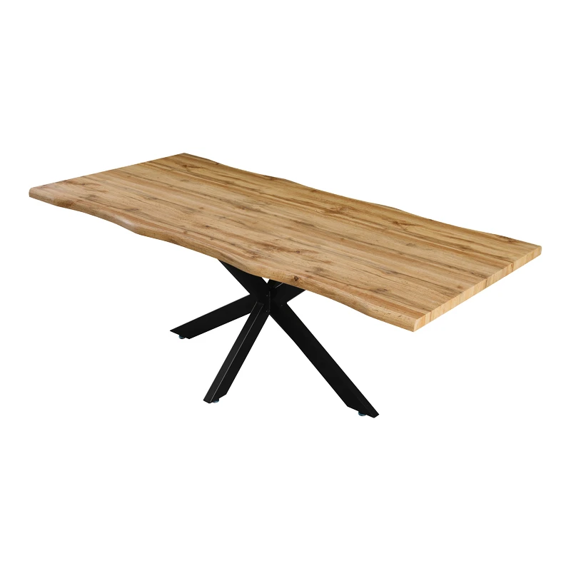 Gilman pakoworld mdf table in sonoma shade and black metal leg 200x100x75cm