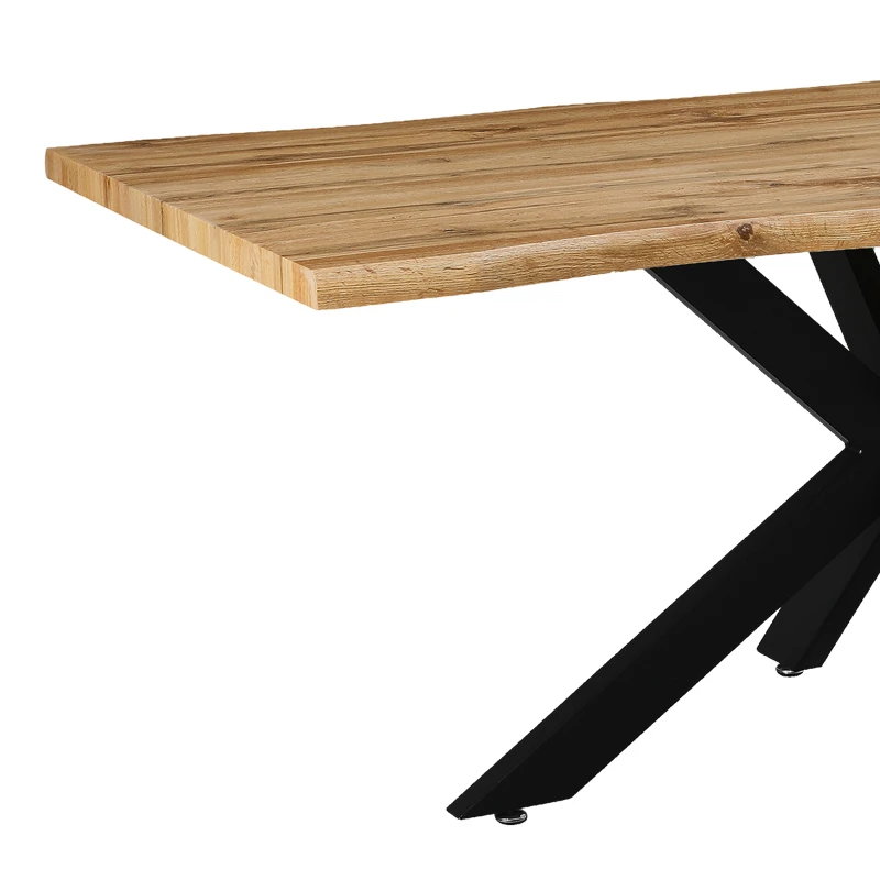 Gilman pakoworld mdf table in sonoma shade and black metal leg 200x100x75cm