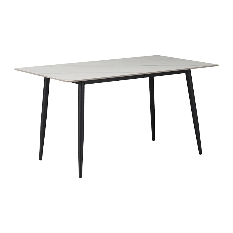 Gustas table pakoworld white marble sintered stone-black metal 140x80x76cm