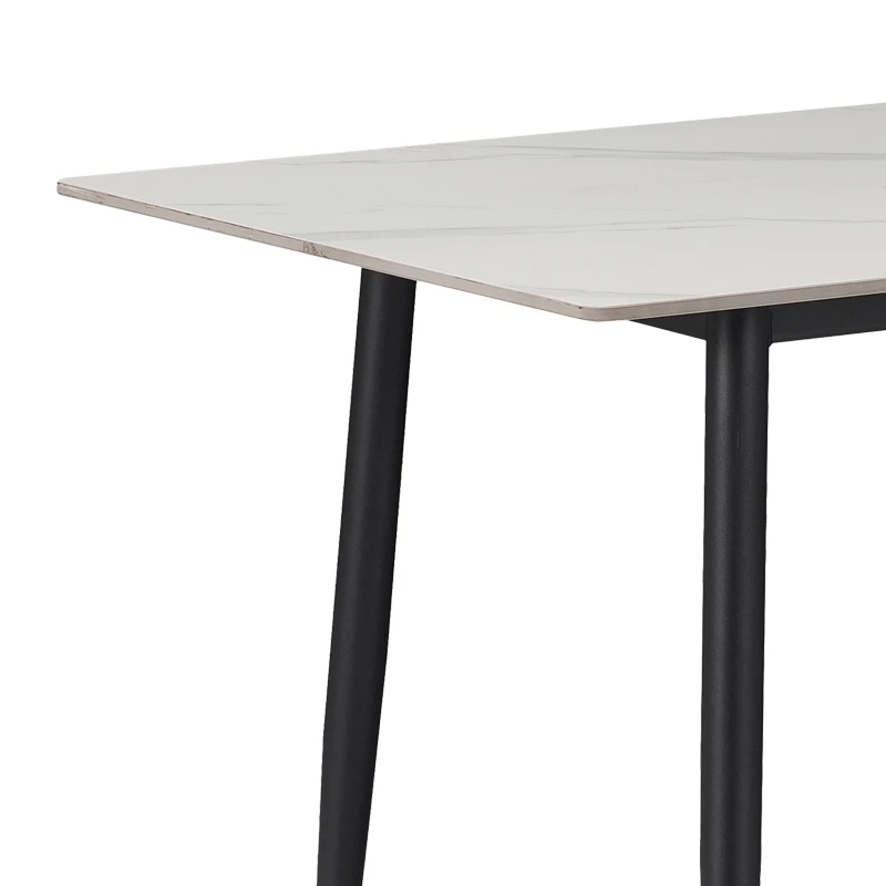 Gustas table pakoworld white marble sintered stone-black metal 140x80x76cm