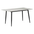 Gustas table pakoworld white marble sintered stone-black metal 160x80x76cm