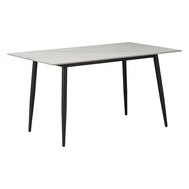 Gustas table pakoworld white marble sintered stone-black metal 160x80x76cm