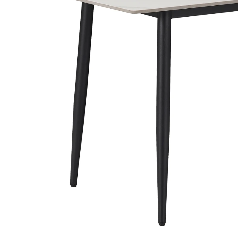 Gustas table pakoworld white marble sintered stone-black metal 160x80x76cm