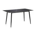 Gustas table pakoworld black marble sintered stone-black metal 120x80x76cm