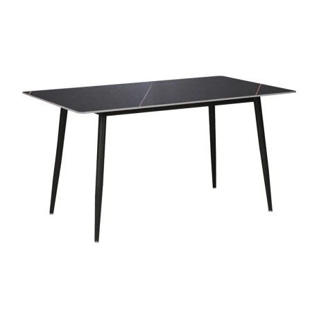 Gustas table pakoworld black marble sintered stone-black metal 120x80x76cm