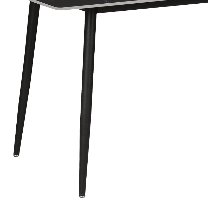Gustas table pakoworld black marble sintered stone-black metal 120x80x76cm