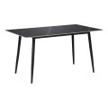 Gustas table pakoworld black marble sintered stone-black metal 140x80x76cm