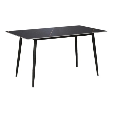 Gustas table pakoworld black marble sintered stone-black metal 140x80x76cm