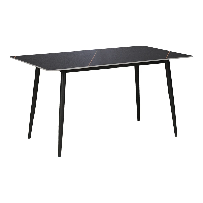 Gustas table pakoworld black marble sintered stone-black metal 140x80x76cm