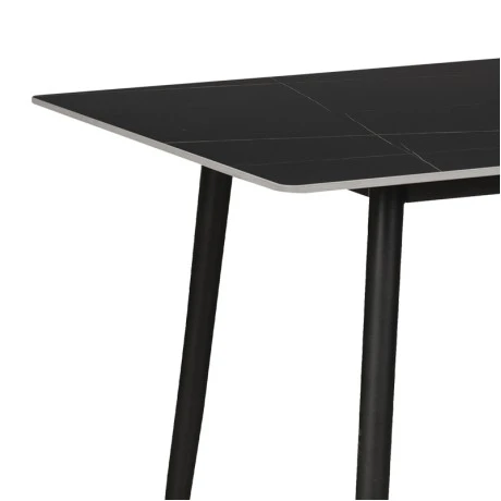 Gustas table pakoworld black marble sintered stone-black metal 140x80x76cm