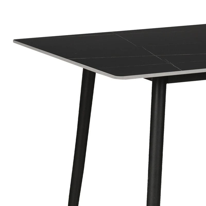 Gustas table pakoworld black marble sintered stone-black metal 140x80x76cm