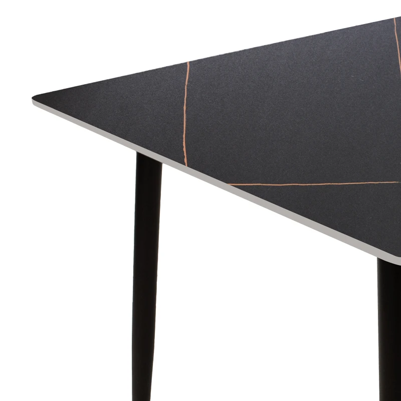 Gustas table pakoworld black marble sintered stone-black metal 140x80x76cm