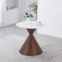 Horas pakoworld table, walnut metal - white with marble effect, D80x75cm