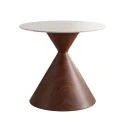 Horas pakoworld table, walnut metal - white with marble effect, D80x75cm