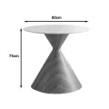 Horas pakoworld table, walnut metal - white with marble effect, D80x75cm
