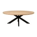 Dining table Jenma pakoworld solid mango wood in natural color-black metal leg 180x90x76cm