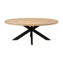 Dining table Jenma pakoworld solid mango wood in natural color-black metal leg 180x90x76cm