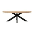 Dining table Jenma pakoworld solid mango wood in natural color-black metal leg 180x90x76cm