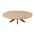 Dining table Jenma pakoworld solid mango wood in natural color-black metal leg 180x90x76cm