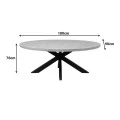 Dining table Jenma pakoworld solid mango wood in natural color-black metal leg 180x90x76cm