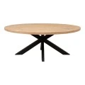 Dining table Jenma pakoworld solid mango wood in natural color-black metal leg 200x100x76cm