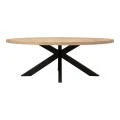 Dining table Jenma pakoworld solid mango wood in natural color-black metal leg 200x100x76cm
