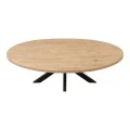 Dining table Jenma pakoworld solid mango wood in natural color-black metal leg 200x100x76cm