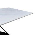 Mapele pakoworld table white marble sintered stone with black metal legs 180x90x75cm