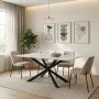 Mattias table pakoworld white marble sintered stone with black metal legs 180x90x75cm