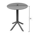 Merkon pakoworld pp table in white shade D60x75cm