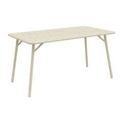 Τραπέζι Moraja pakoworld κρεμ μέταλλο 140x80x72εκ