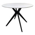 Orbital table pakoworld white matte marble sintered stone-black metal D100x76cm