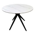 Orbital table pakoworld white matte marble sintered stone-black metal D100x76cm