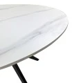 Orbital table pakoworld white matte marble sintered stone-black metal D100x76cm