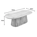 Aithra pakoworld coffee table, solid mango wood in natural shade, 120x60x42cm
