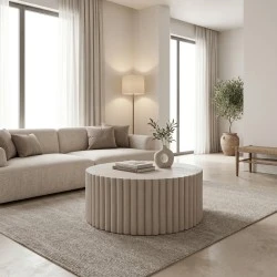 Coffee table Binero pakoworld grey beige MGO D106x45cm
