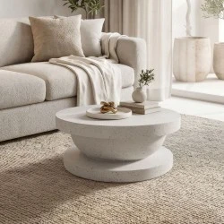 Coffee table Cerba pakoworld white MGO D70x30cm