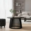 Τραπέζι σαλονιού Domonic pakoworld mdf σε μαύρη απόχρωση Φ80x45εκ